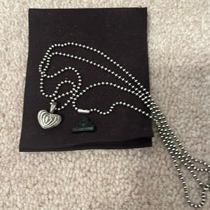 Lagos Vintage Sterling Caviar Ribbed Puffy Heart Necklace